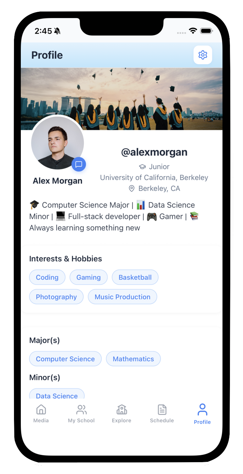 Profile Tab - Class Connect App
