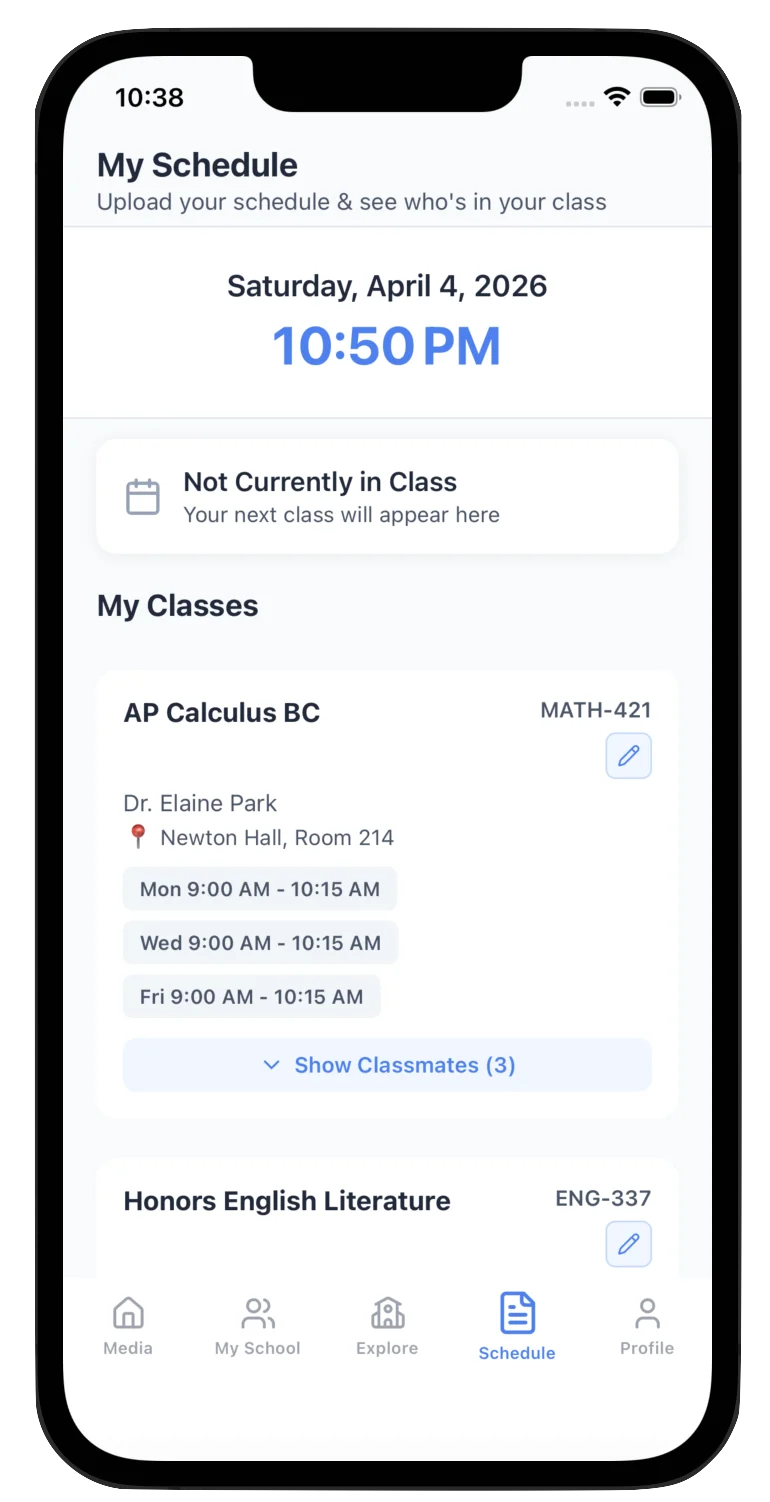 Schedule Tab preview